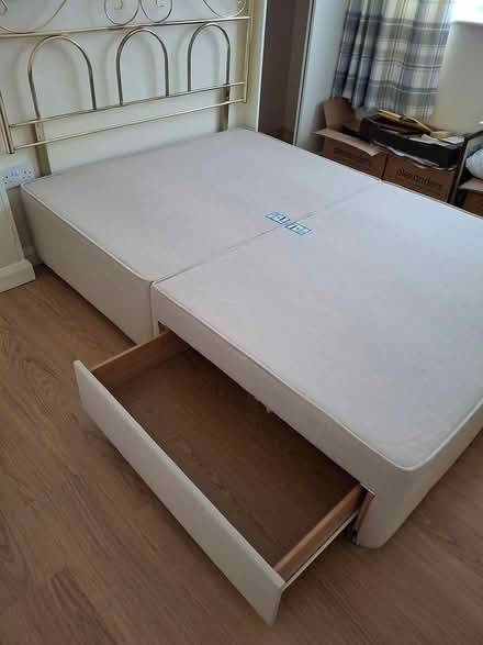 Photo of free Double bed base & brass headboard (Littleover DE23 1) #1