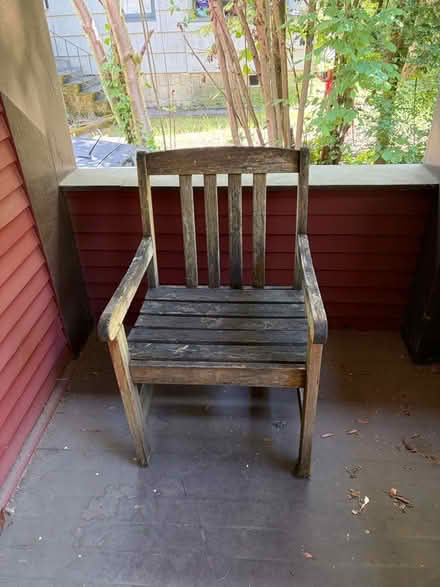 Photo of free Large outdoor wooden chair (U-district) #1