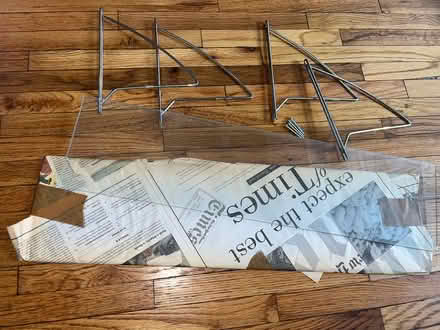 Photo of free 2 Glass shelves with steel brackets (Chelsea) #1