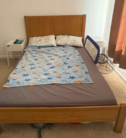 Photo of free Heavy Wooden Double Bed Frame (DE23) #1
