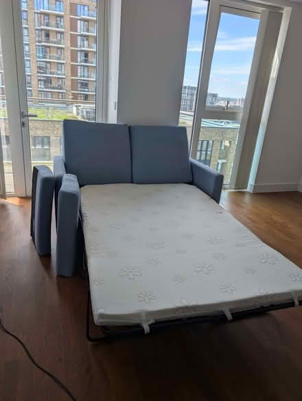 Photo of free Light blue sofa bed (Woolwich SE18) #3