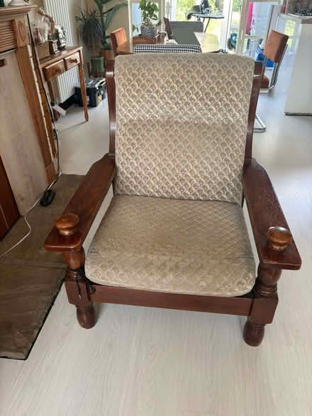 Photo of free Armchair and two large cushions. No fire label (Woodford IG8) #4