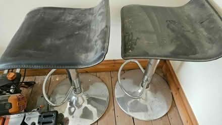 Photo of free Black and chrome bar stools (Somercotes, Alfreton DE55) #1