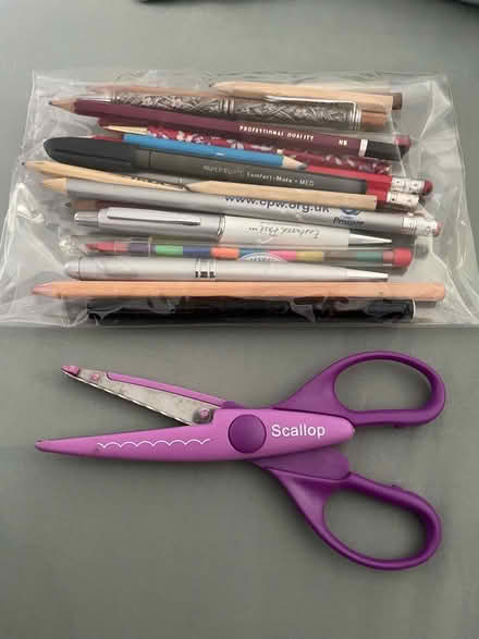 Photo of free Scallop scissors pens pencils (Wickwar GL12) #1