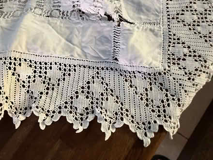 Photo of free Antique white cotton lace table cloth (Weston Park BA1) #2