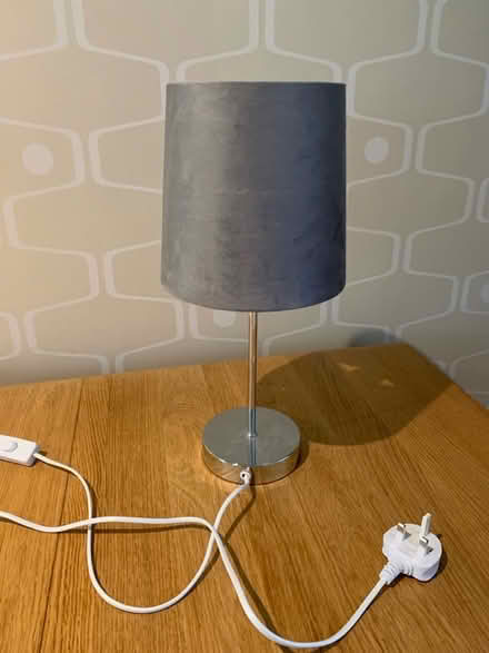 Photo of free Lamp with grey faux suede shade (City Centre NR3) #1