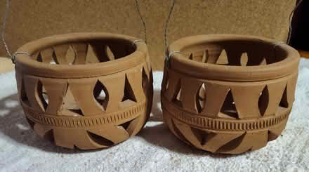 Photo of free Pair of Terra Cotta candle holders (Saugus) #2