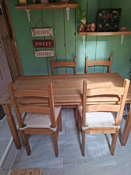 Photo of free Wood dining table and 4 chairs (Ashington northumberland) #1