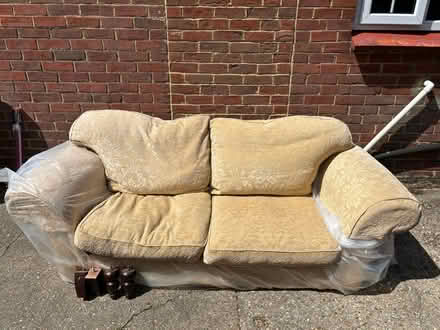 Photo of free Yellow sofa, footstool, blackout blind and desk chair (Shinfield RG2) #4