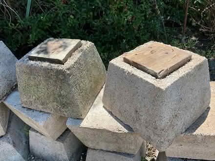 Photo of free 15 Concrete Pier/Deck Blocks (Redwood City, Woodside Plaza) #1