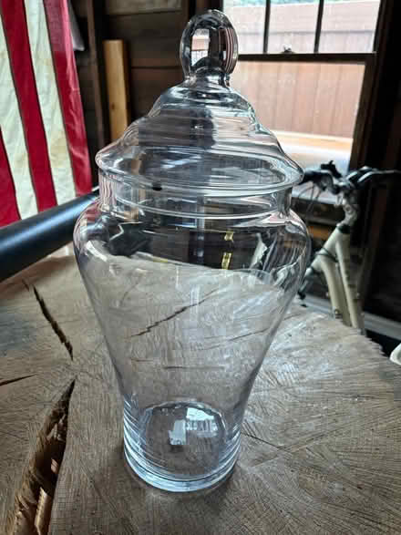 Photo of free Large glass jar with lid (Oradell, NJ) #1
