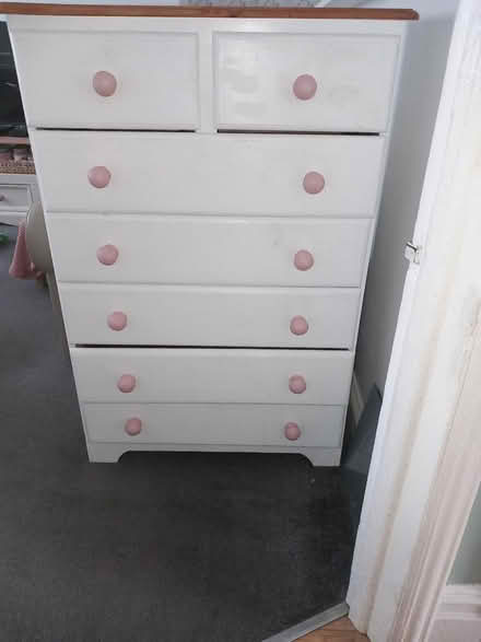 Photo of free Tall wood chest of drawers (Hadleigh SS7) #1