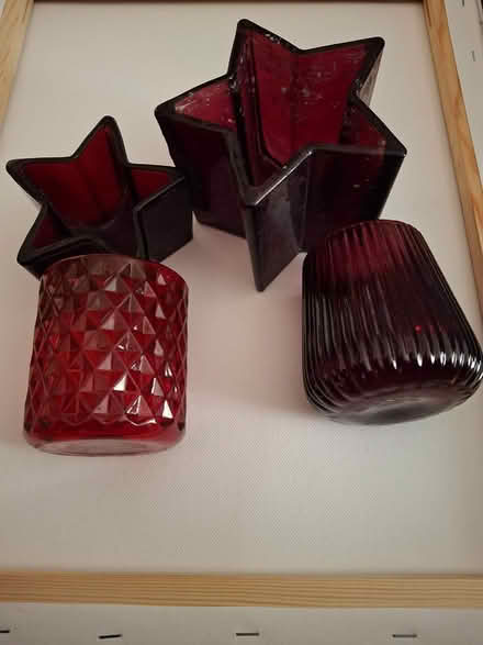 Photo of free Red Glass Candle Holders (Locks Heath SO31) #1