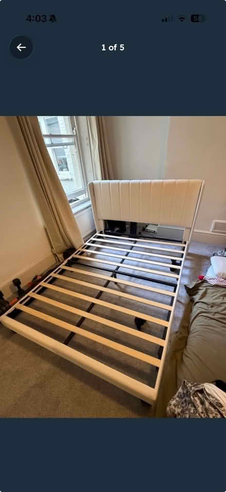Photo of free Cream bed frame - king (West Hampstead NW6) #1