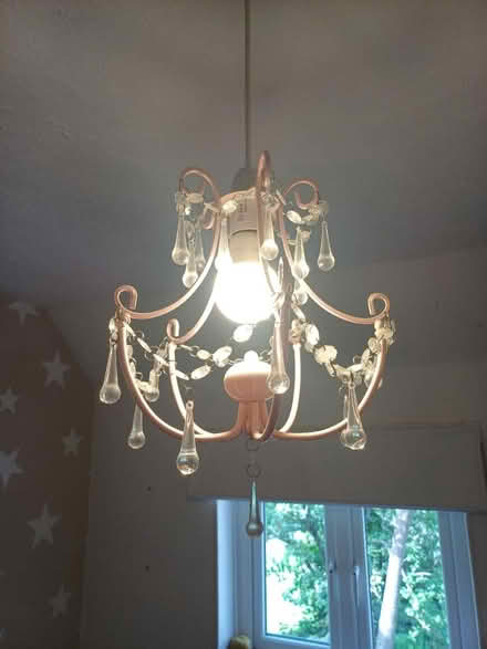 Photo of free Small pink chandelier light fitting (Long Marston HP23) #1