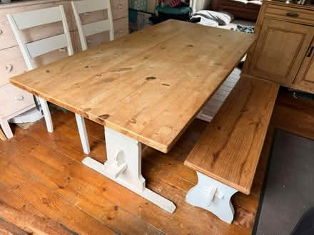 Photo of free Wooden dining table and bench (Sherwood NG5) #1
