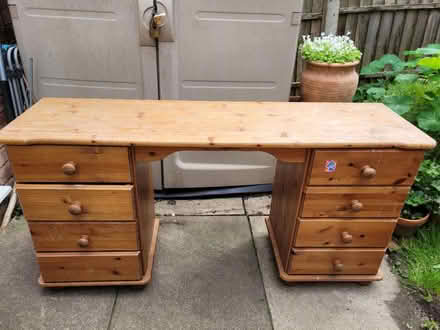 Photo of free Wooden Desk with 6 drawers (Beckton E6) #1