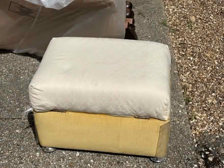 Photo of free Yellow sofa, footstool, blackout blind and desk chair (Shinfield RG2) #2