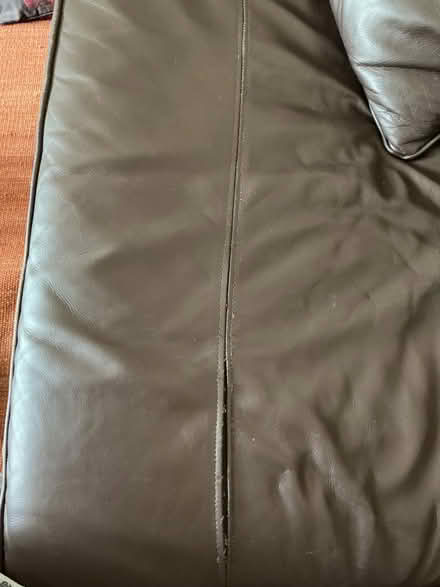 Photo of free Large brown leather sofa (Bingfield Park N1) #2