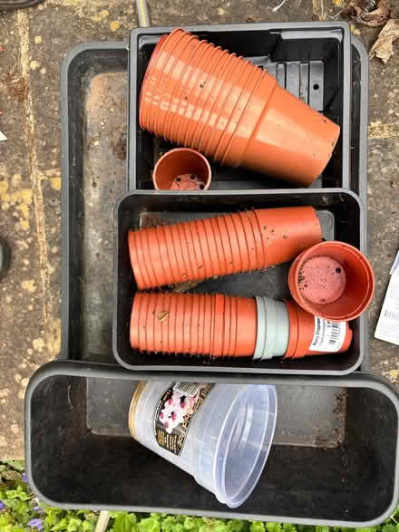 Photo of free Misc garden pots baskets etc (Teddington Tw11) #1