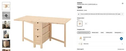 Photo of free Old Ikea Norden Gateleg Table (Alconbury) #3