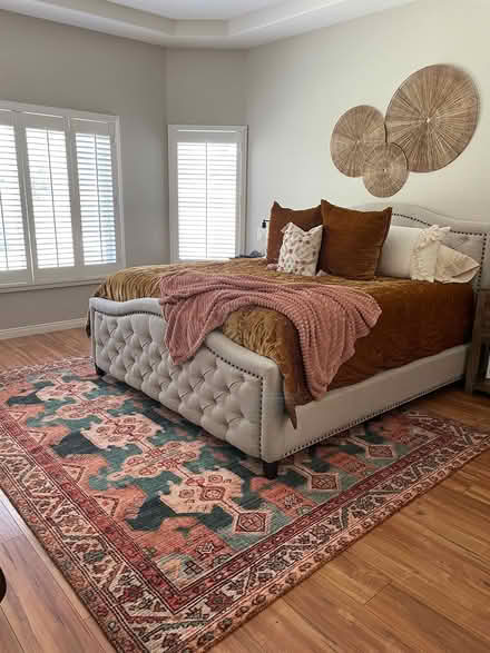 Photo of free King size tufted fabric bed (Southwest) #1
