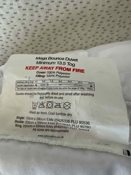 Photo of free Hollow fibre duvet (Norton Lees S8) #2