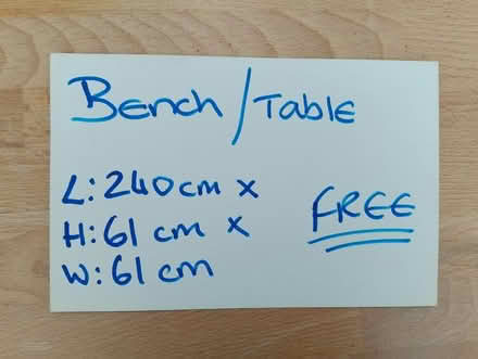 Photo of free Bench / Table (West Worthing BN11) #1
