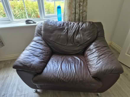 Photo of free Three piece brown sofa suite (Rhoose CF62) #3