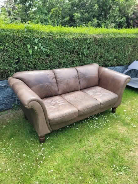 Photo of free Three seater leather settee (Rotherham S60) #1