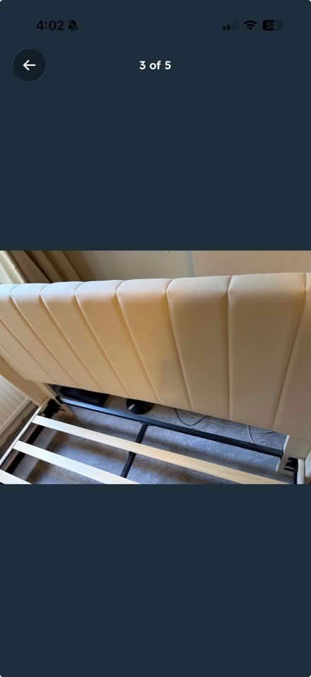 Photo of free Cream bed frame - king (West Hampstead NW6) #4