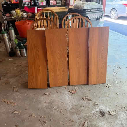 Photo of free Solid oak table with 4 leaves (North Aurora) #4