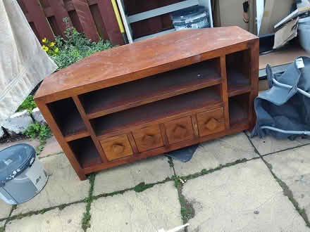 Photo of free Mango wood tv unit (Mottram SK14) #2