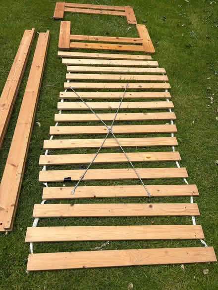 Photo of free Wooden single bed frame (Longbarn WA2) #1