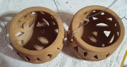 Photo of free Pair of Terra Cotta candle holders (Saugus) #3