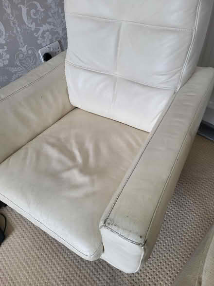 Photo of free Cream leather swivel chair (Matlock DE4) #1