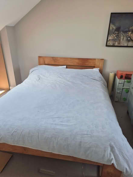 Photo of free king-size bed - wooden frame + mattress (East Dulwich SE22) #1