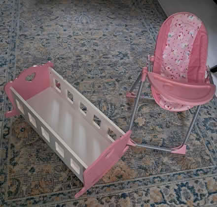 Photo of free Doll's cot and high chair (Baldock) #1