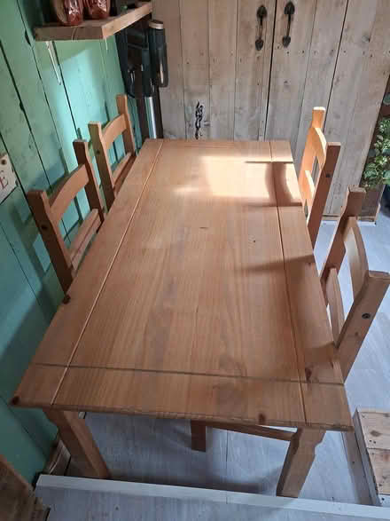 Photo of free Wood dining table and 4 chairs (Ashington northumberland) #2