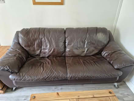 Photo of free Three piece brown sofa suite (Rhoose CF62) #2