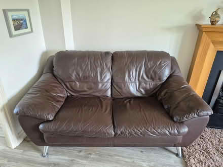 Photo of free Three piece brown sofa suite (Rhoose CF62) #1