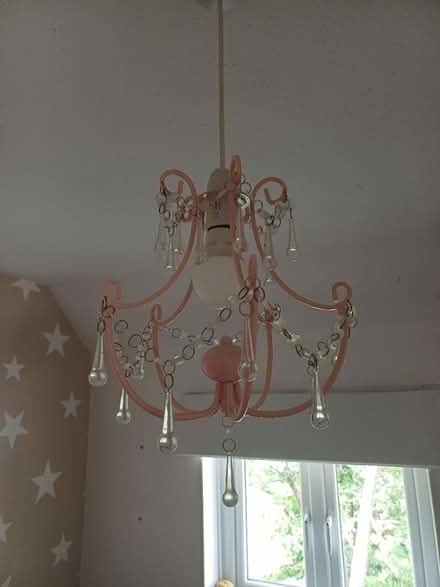 Photo of free Small pink chandelier light fitting (Long Marston HP23) #2