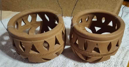 Photo of free Pair of Terra Cotta candle holders (Saugus) #1