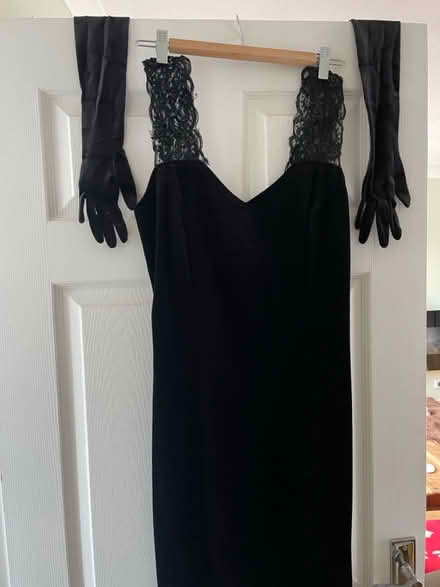 Photo of free Black velvet dress & gloves (Chessington KT9) #2