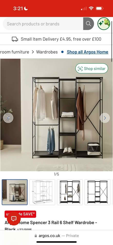 Photo of free Open wardrobe (Wilford) #1