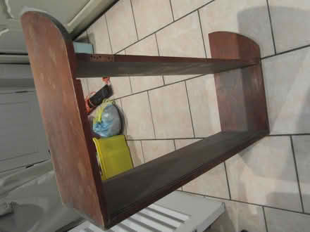 Photo of free BROWN WOOD WALL SHELF (needs 30 minutes repair) (Waverton CH3) #2
