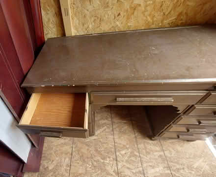 Photo of free Wood Desk with 9 Drawers (94015) #2