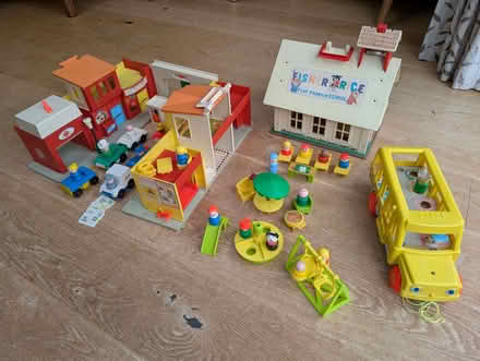 Photo of free Fisher Price main street, school, bus, playground (1980s) (Long Ditton KT7) #1