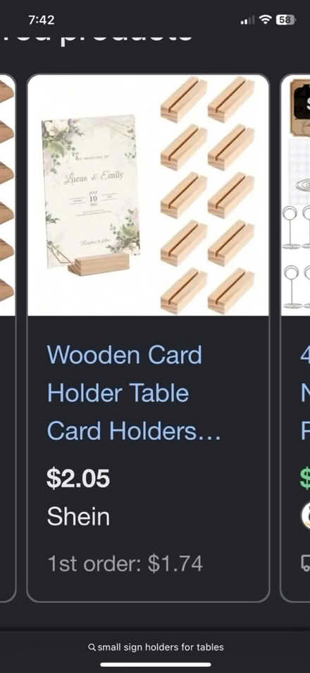 Photo of place card holders (Mechanicsville) #1