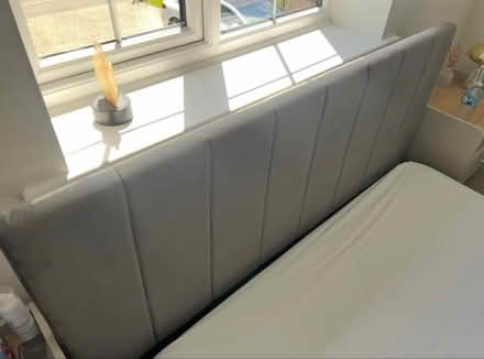 Photo of free Grey king size bed only, no mattress (Red Scar PR2) #2